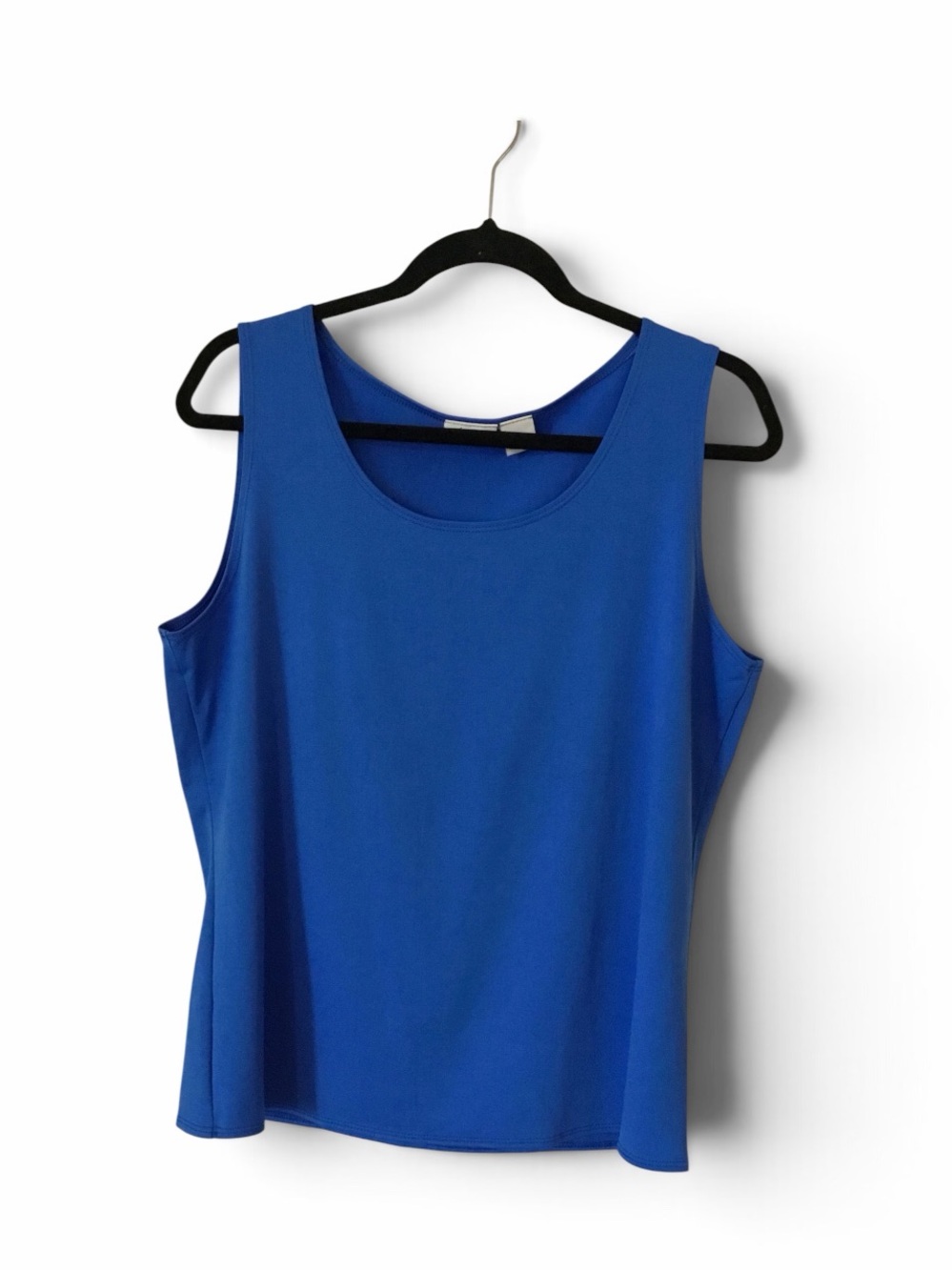 Kim Rogers Sleeveless Scoop Neck Tank Top - Blue XL